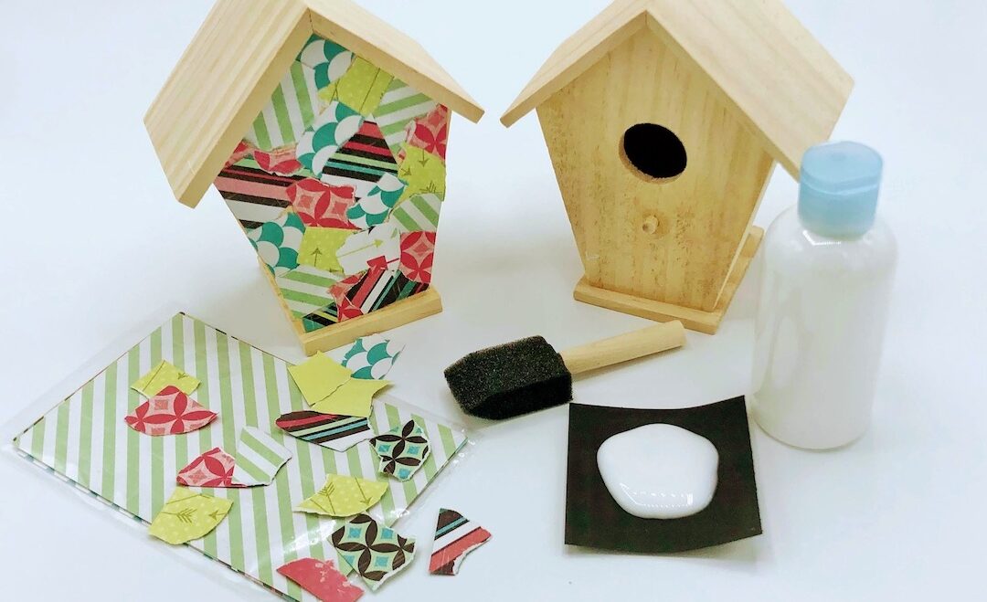 Decoupage Birdhouse Craft – An Easy Craft You Can Make Virtually with a Grandchild