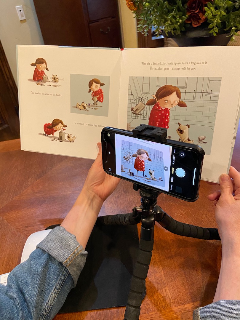 reading remotely with phone tripod