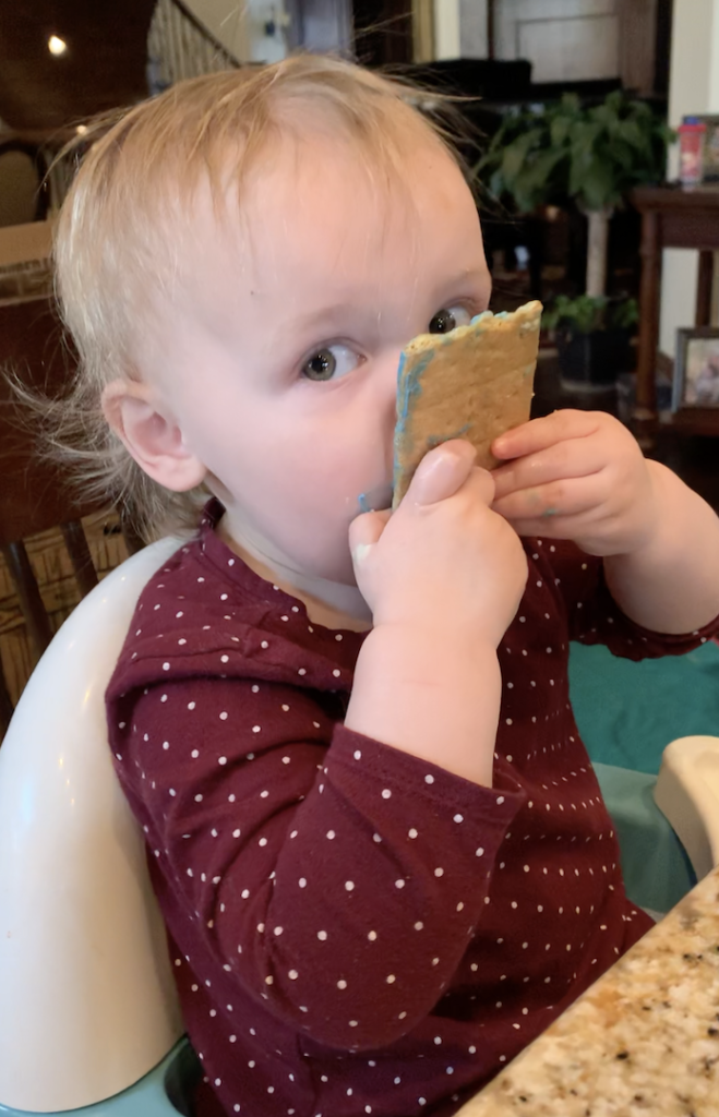 eating a beach cookie