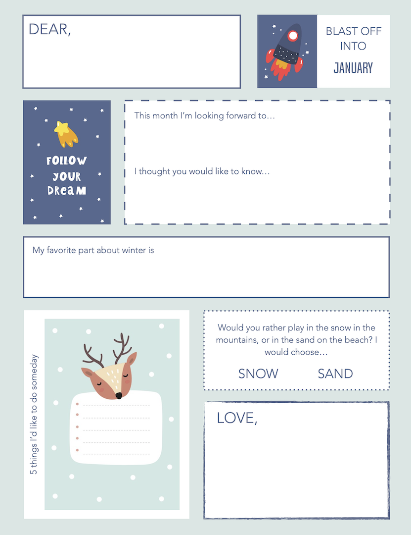 monthly penpal template