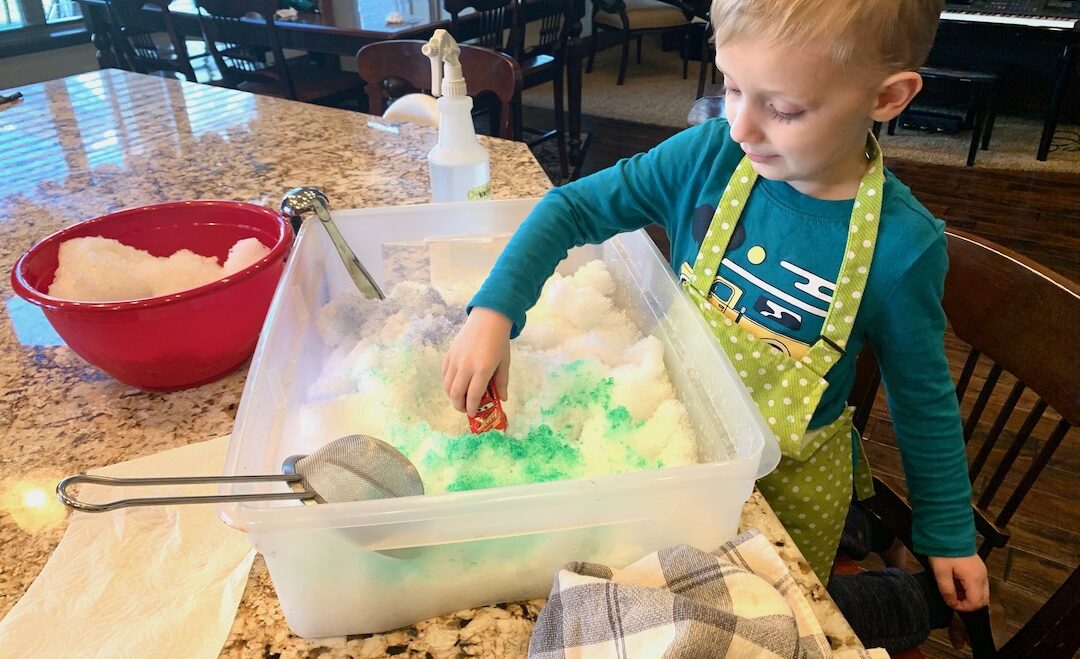 Snow Sensory Bin: Learning About How Snow Melts