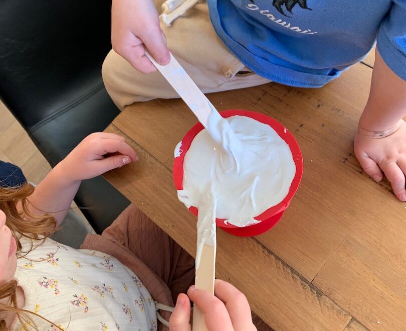 Making a volcano using a plastic mold