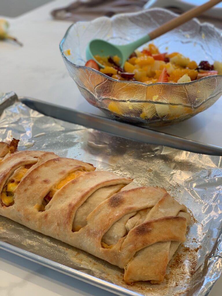 breakfast braid and fruit cocktail