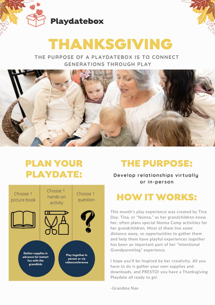 Plan a fun Gratitude Playdate for Grandma and all of the cousins in just minutes with 4 free ideas plus all of the downloads!
